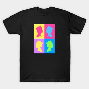 Colourful Queen Silhouette Portrait Pattern T-Shirt